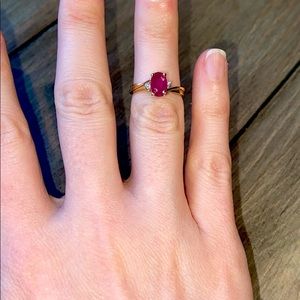 Real ruby/ Gold plated ring